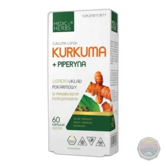 Kurkuma z piperyną w kapsułkach 60 sztuk — zdjęcie 1